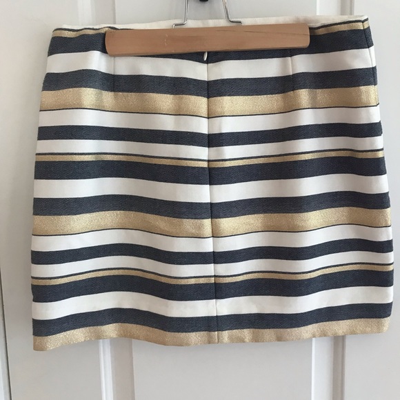 NWOT J Crew Shiny Striped Mini Skirt - Picture 4 of 9
